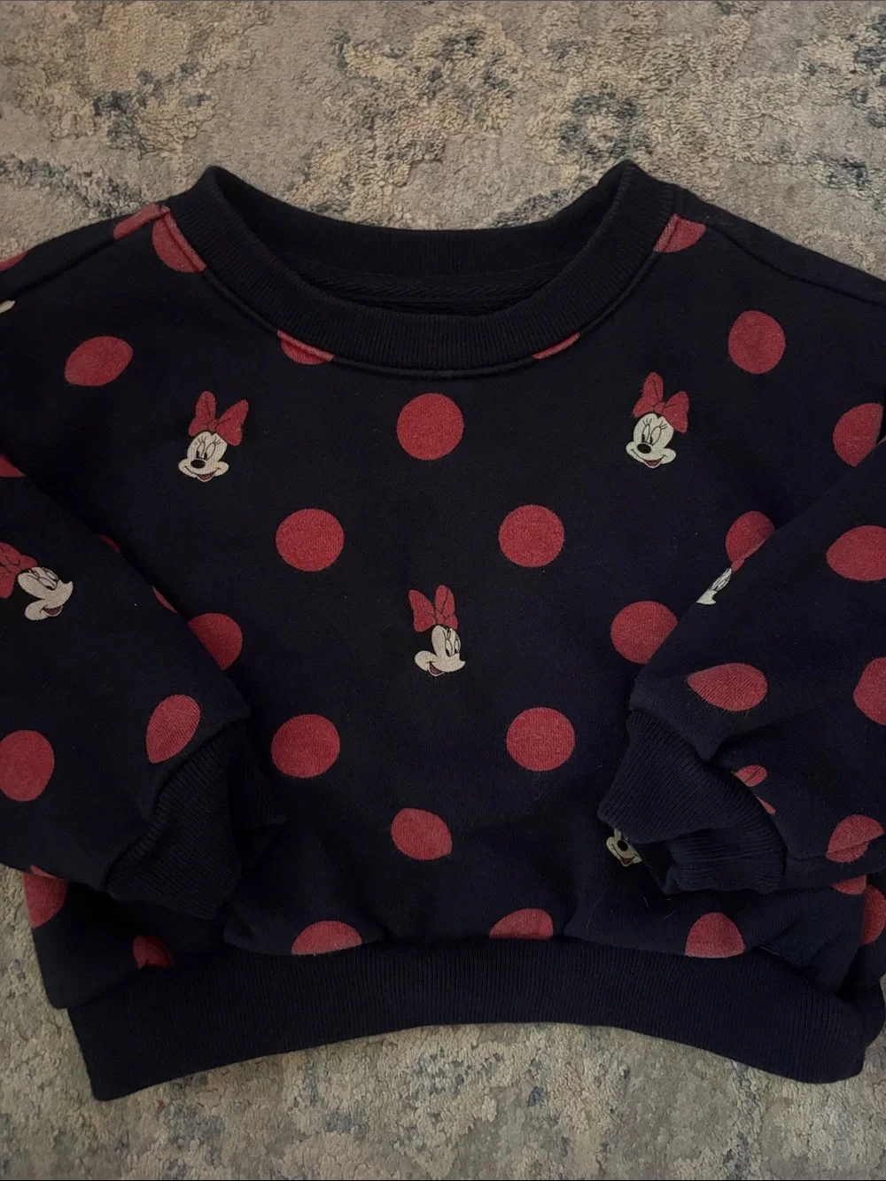 Baby GAP Minnie Mouse Navy & Red Polka Dot Kids Sweatshirt